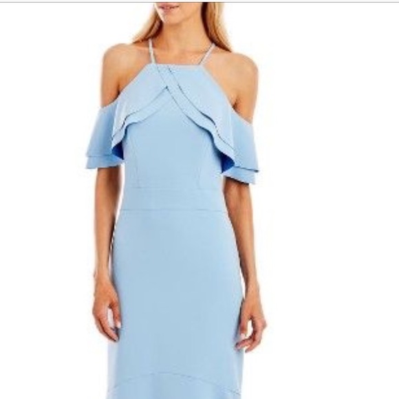 Nicole Miller Mew York Cold Shoulder Mermaid Gown - Picture 2 of 6